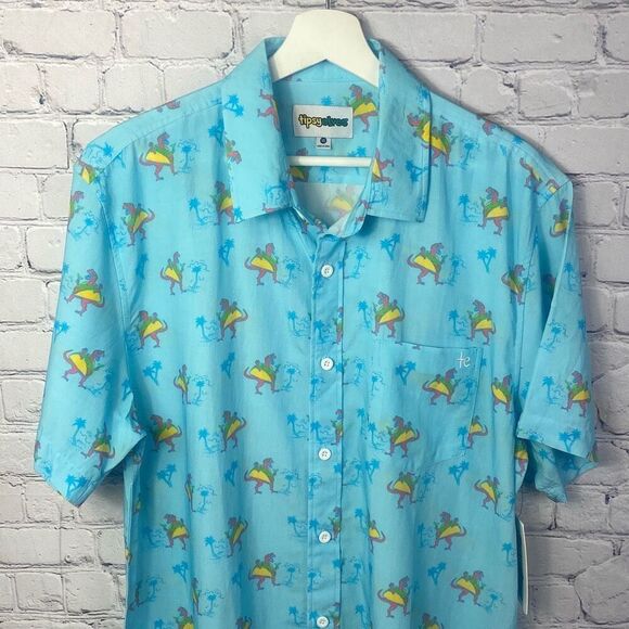 Tipsy Elves Tacosaurus Hawaiian Button Up Shirt NEW Size XL - Picture 2 of 9
